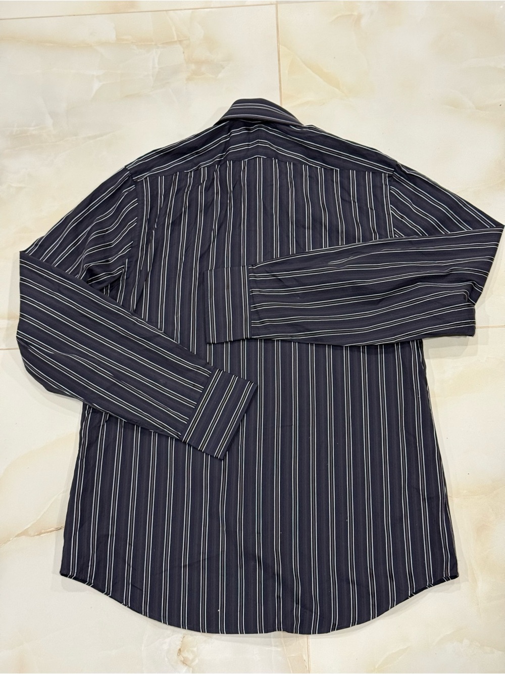 Express Men's Black Striped Dress Shirt - Picture 2 of 6